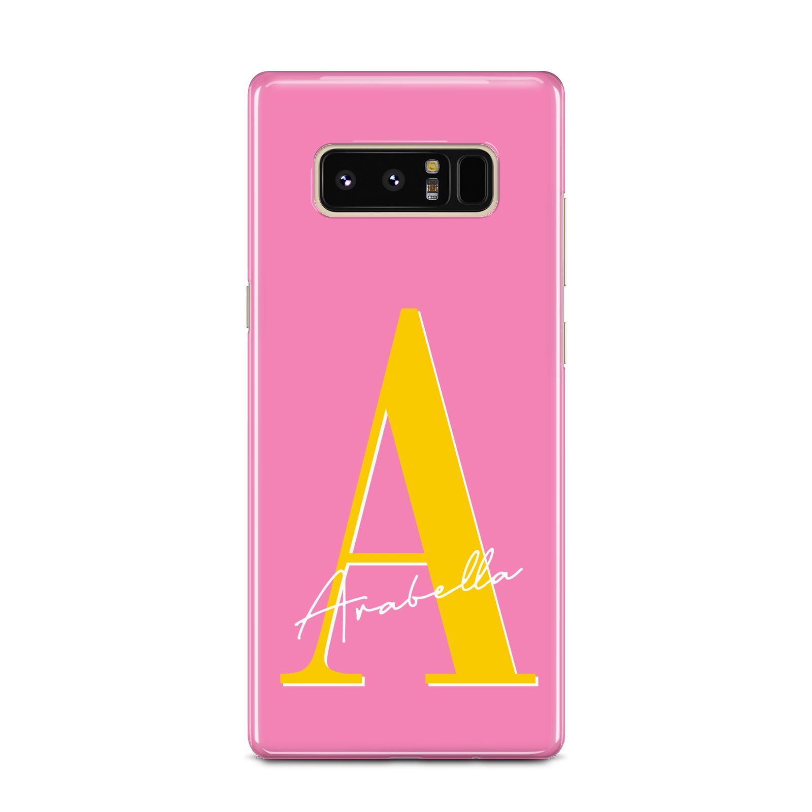 Personalised Pink Yellow Initial Samsung Galaxy Note 8 Case