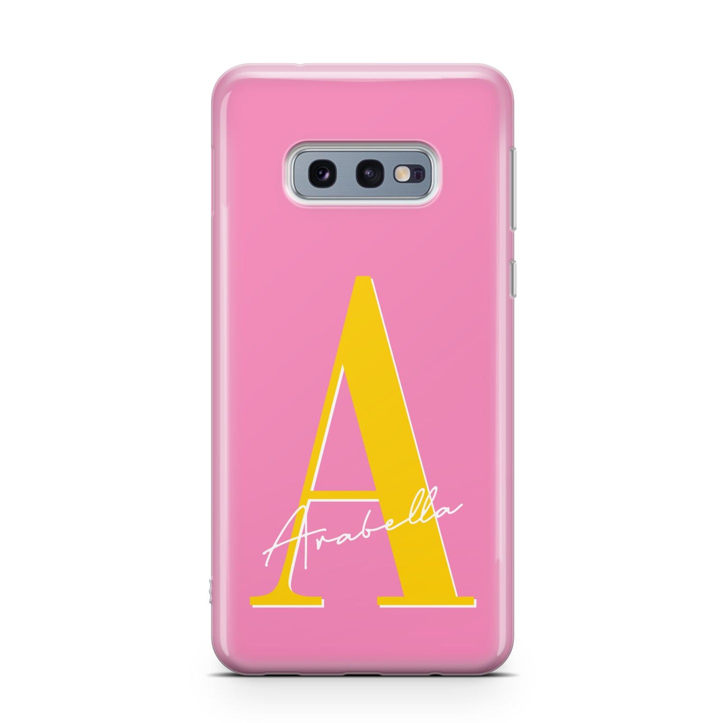 Personalised Pink Yellow Initial Samsung Galaxy S10E Case