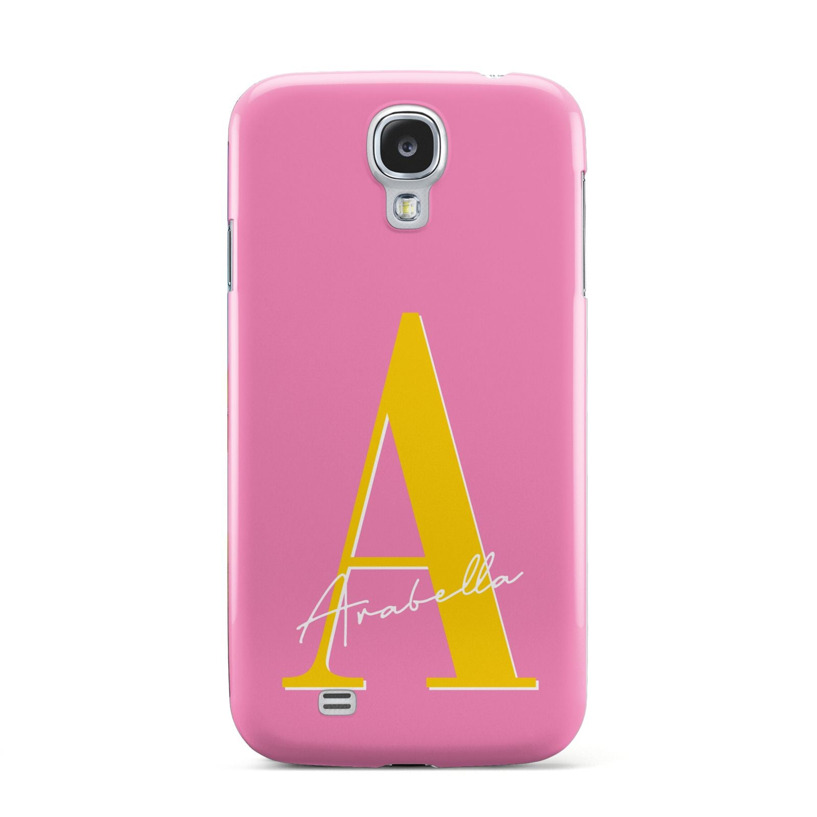 Personalised Pink Yellow Initial Samsung Galaxy S4 Case