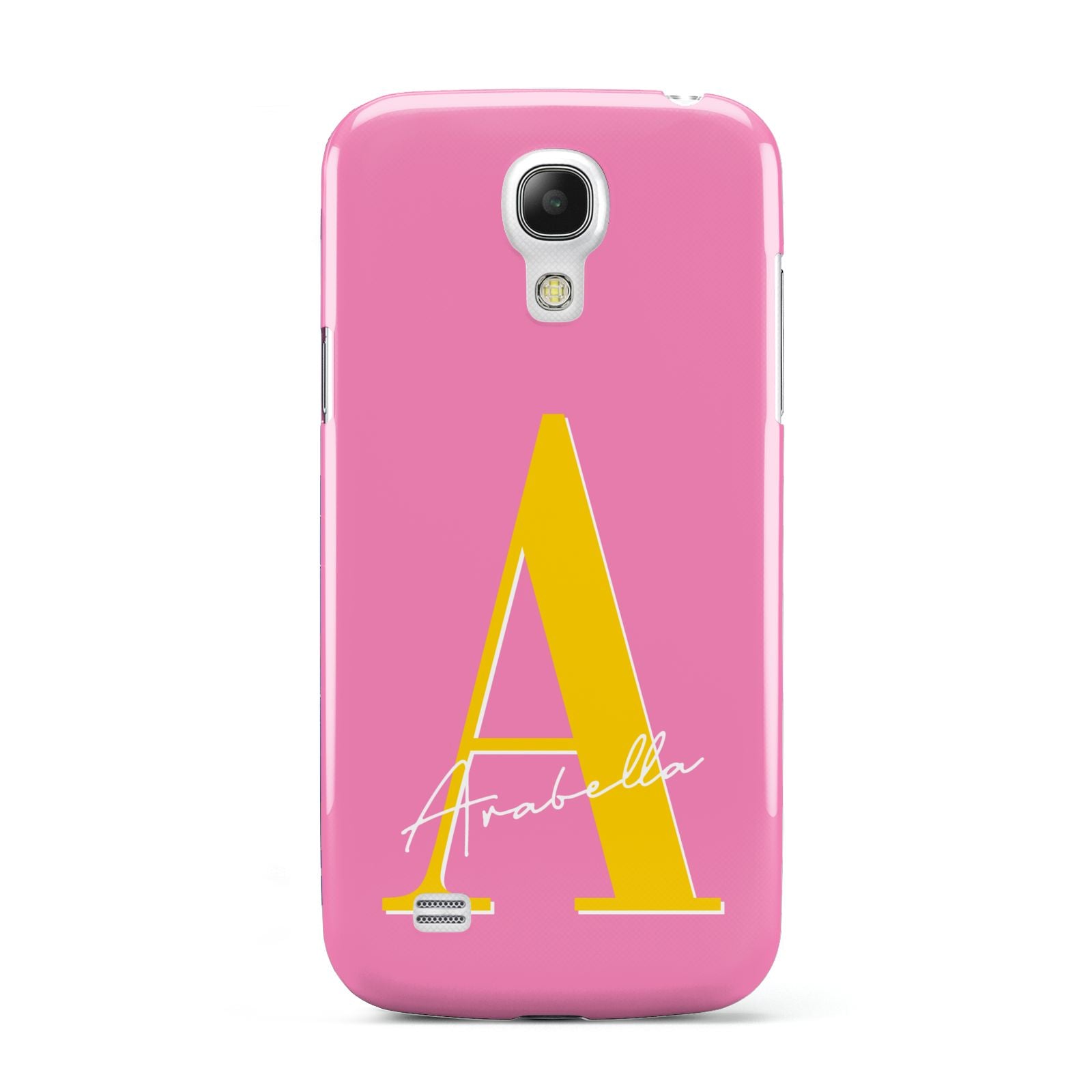 Personalised Pink Yellow Initial Samsung Galaxy S4 Mini Case