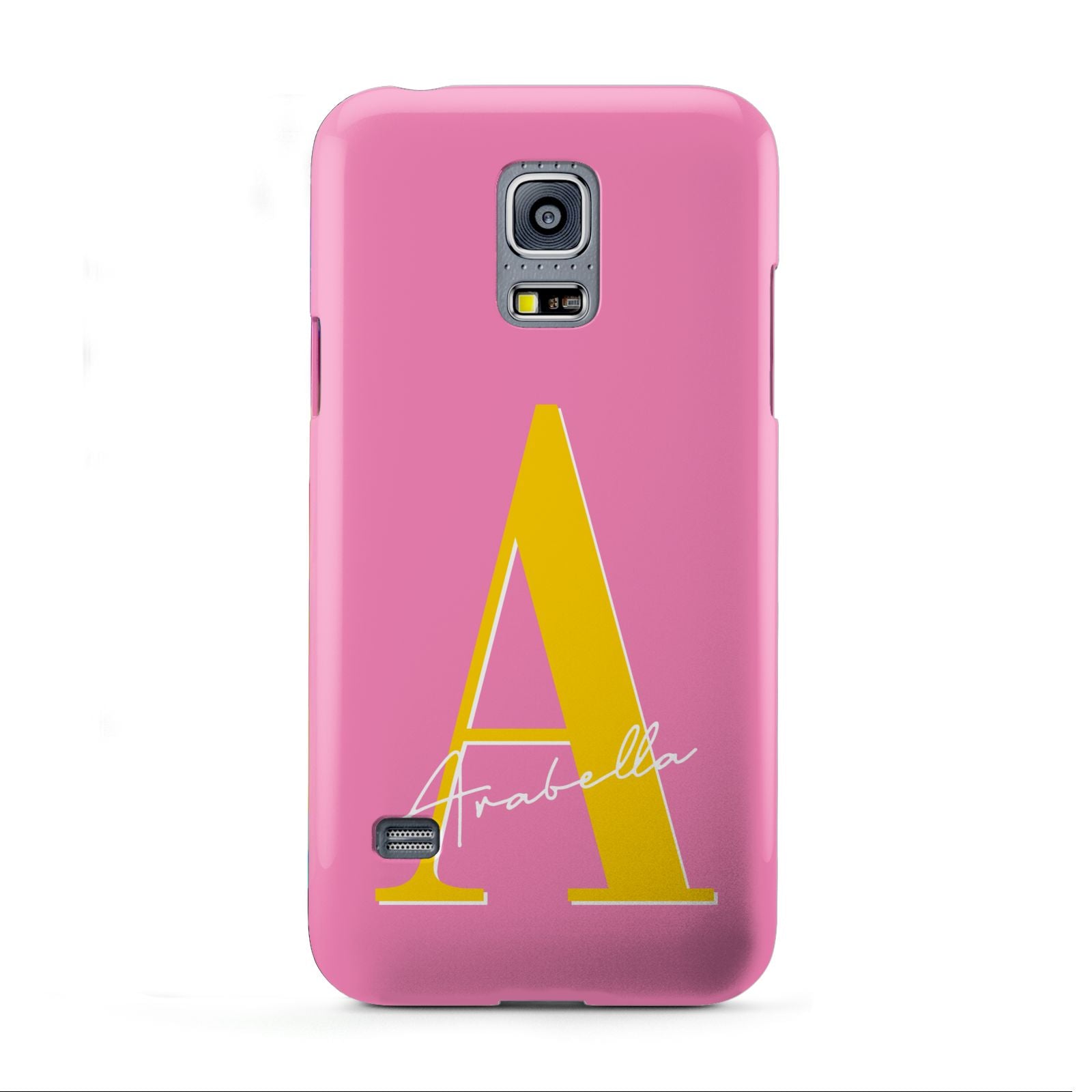 Personalised Pink Yellow Initial Samsung Galaxy S5 Mini Case