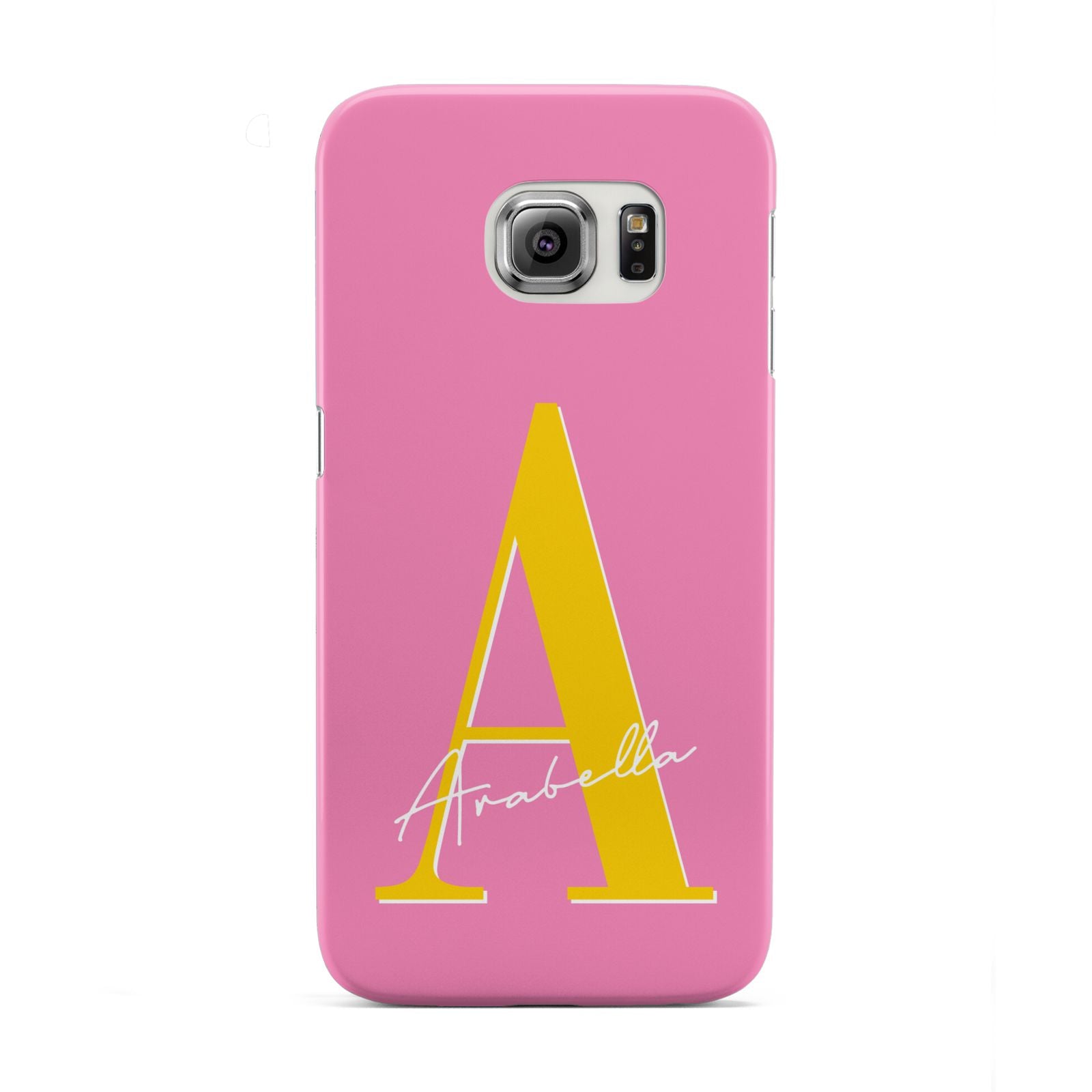 Personalised Pink Yellow Initial Samsung Galaxy S6 Edge Case