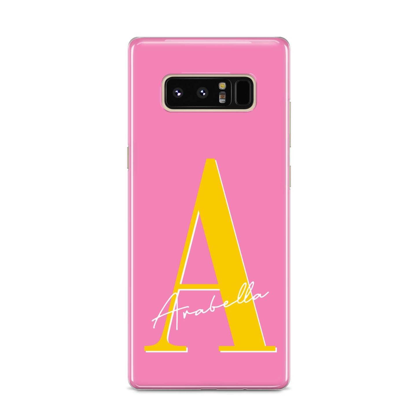 Personalised Pink Yellow Initial Samsung Galaxy S8 Case