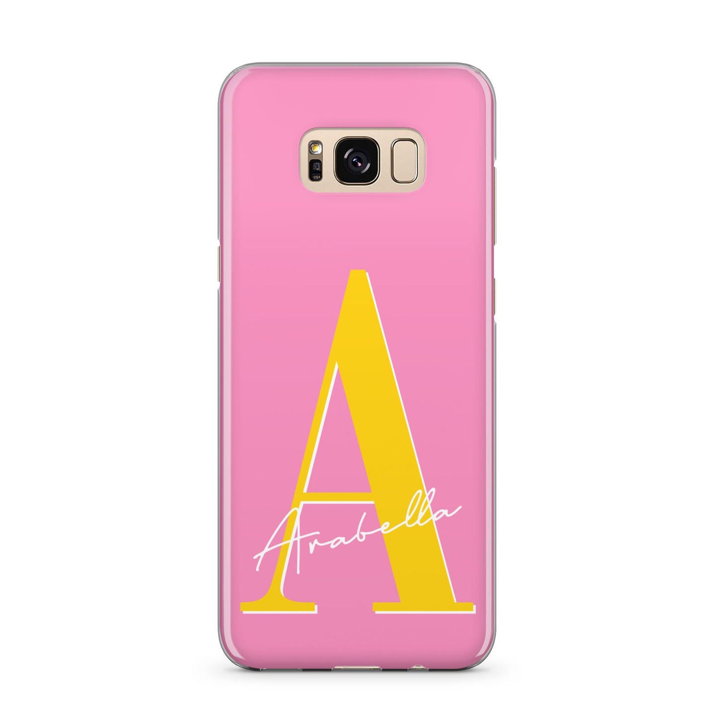 Personalised Pink Yellow Initial Samsung Galaxy S8 Plus Case