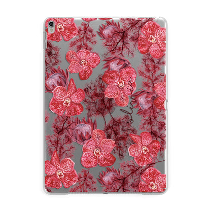 Personalised Pink and Red Floral Apple iPad Silver Case