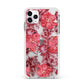 Personalised Pink and Red Floral Apple iPhone 11 Pro Max in Silver with White Impact Case