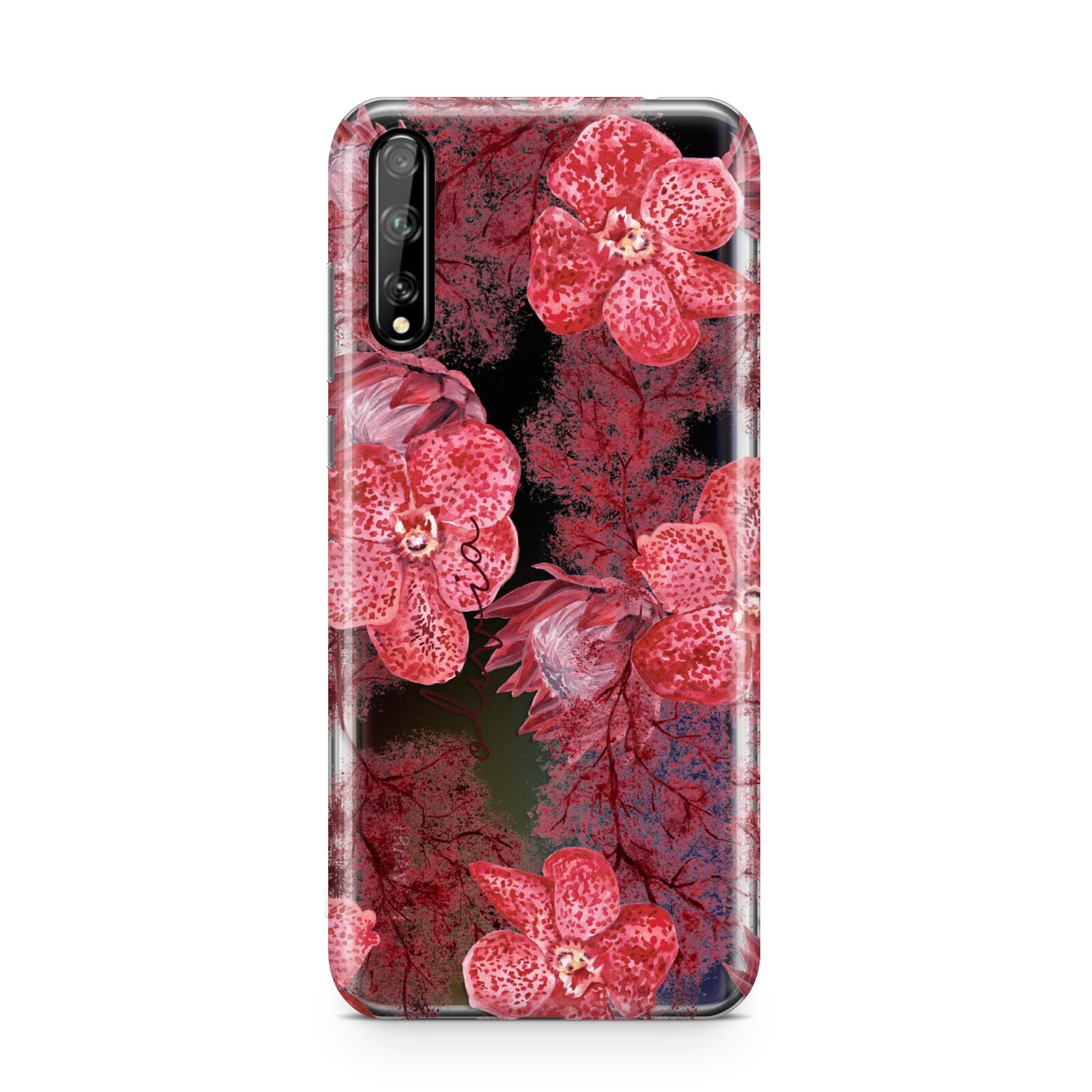 Personalised Pink and Red Floral Huawei Enjoy 10s Phone Case