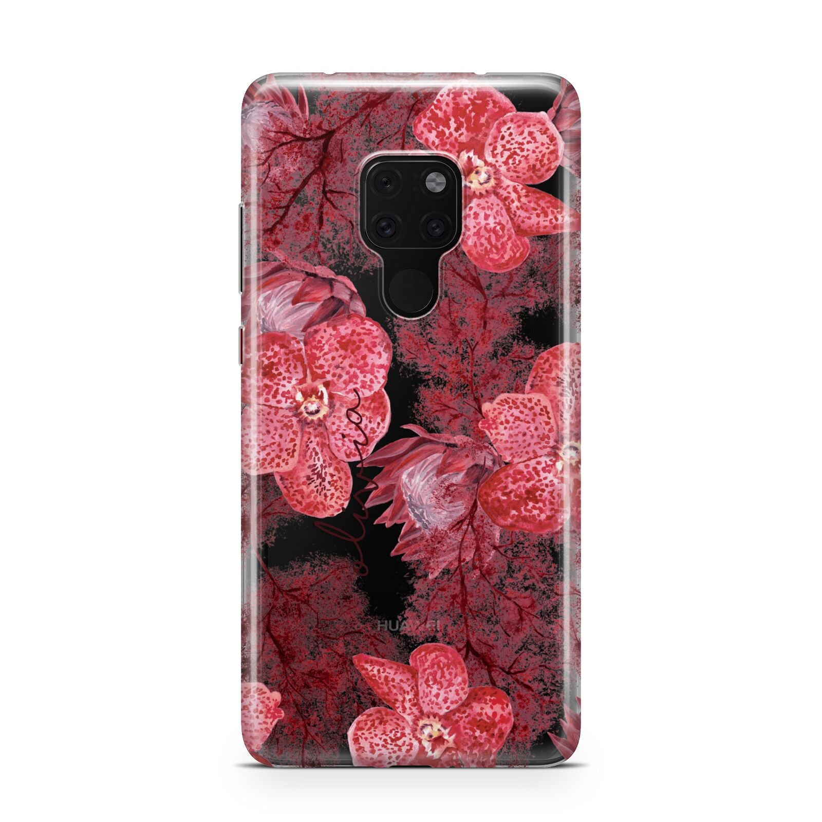 Personalised Pink and Red Floral Huawei Mate 20 Phone Case