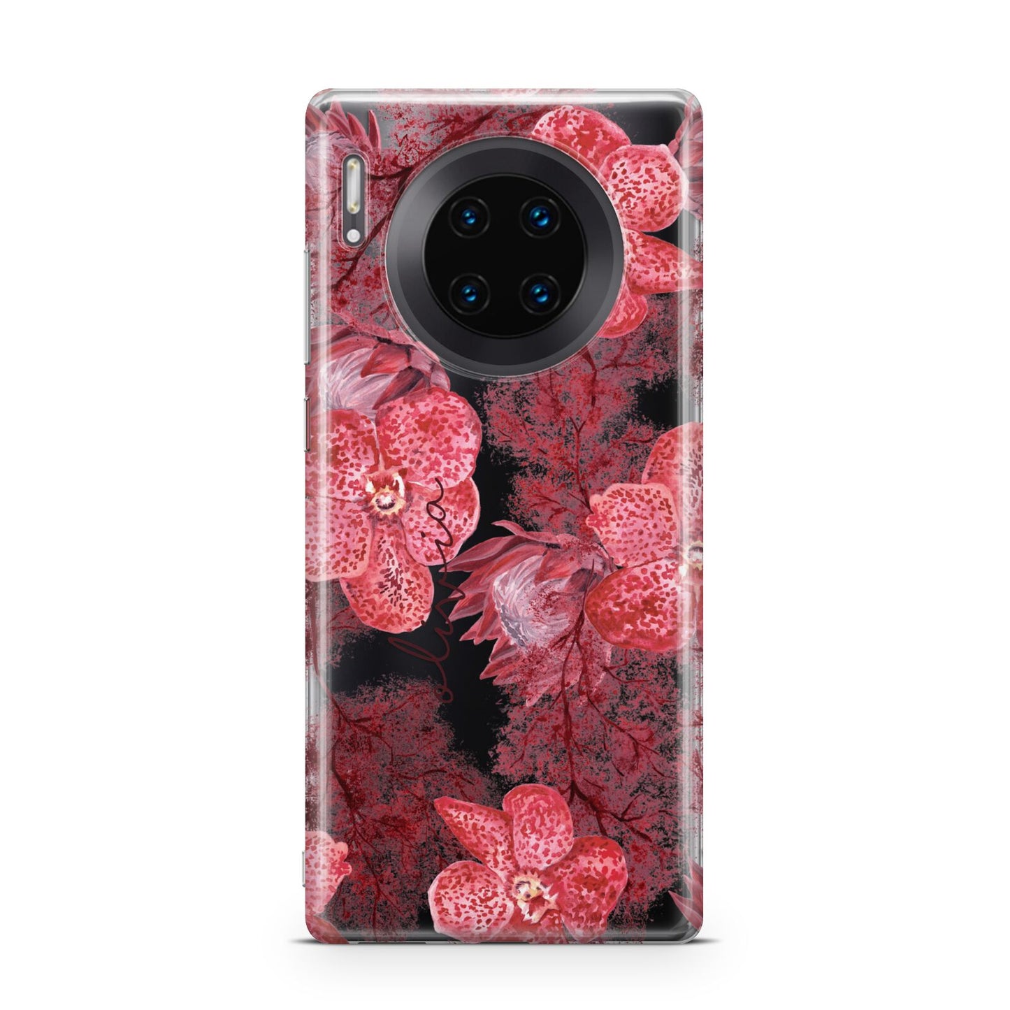 Personalised Pink and Red Floral Huawei Mate 30 Pro Phone Case