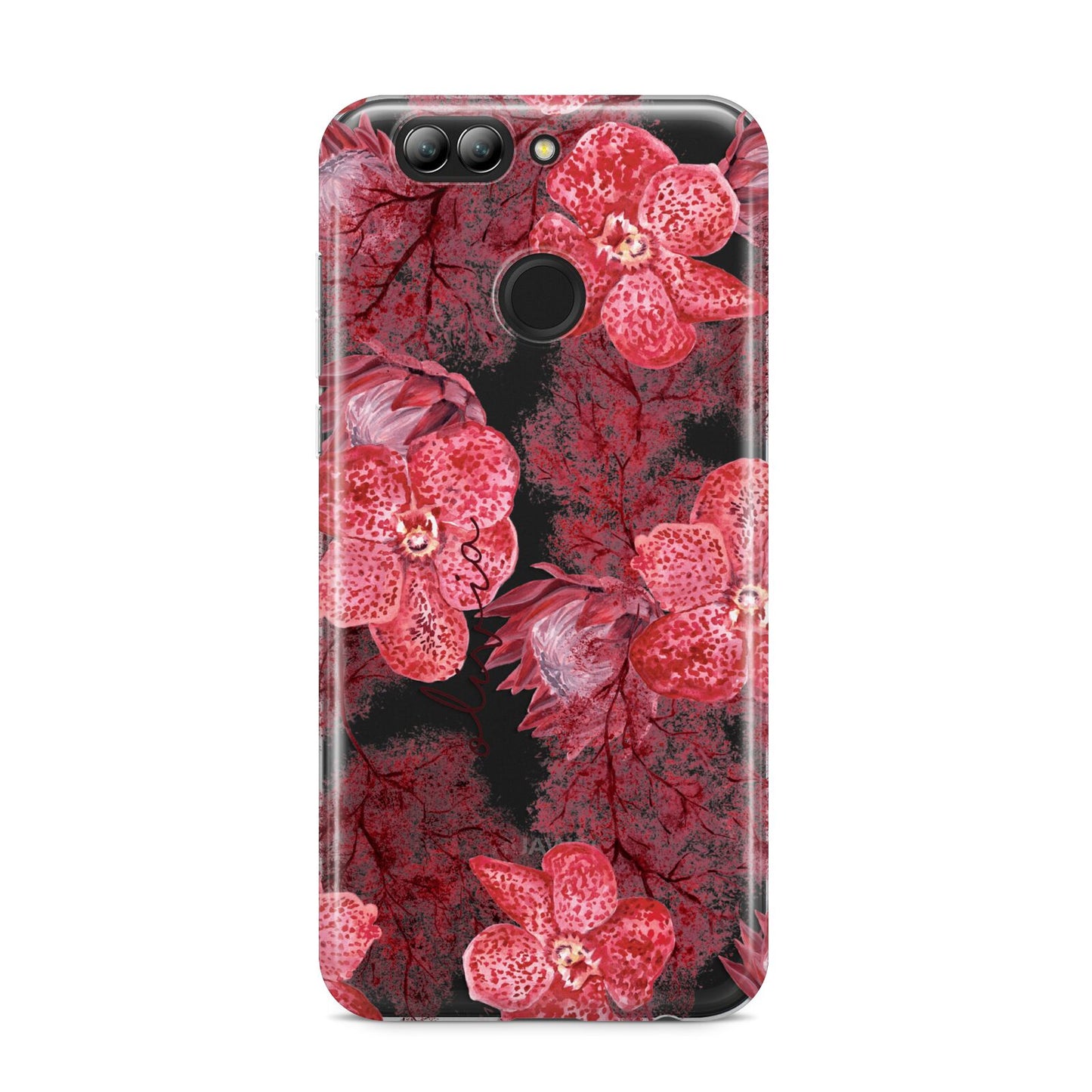 Personalised Pink and Red Floral Huawei Nova 2s Phone Case