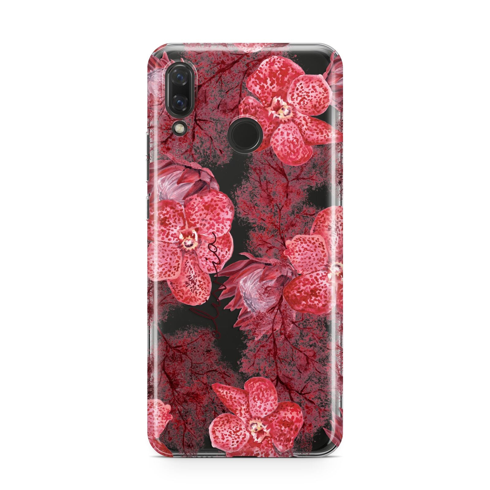 Personalised Pink and Red Floral Huawei Nova 3 Phone Case