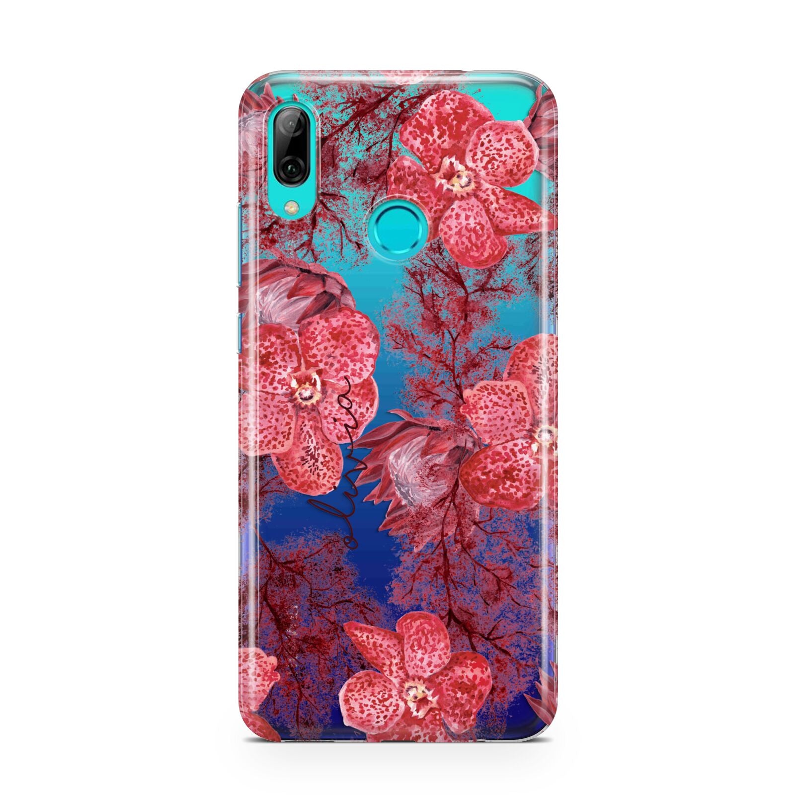 Personalised Pink and Red Floral Huawei P Smart 2019 Case