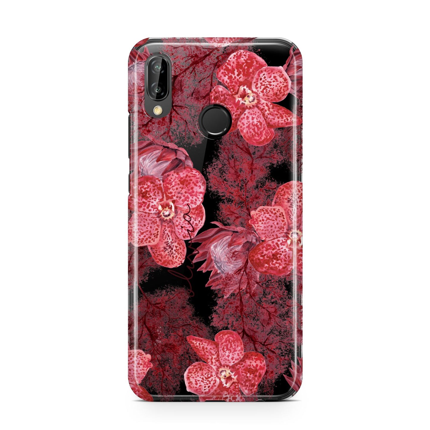 Personalised Pink and Red Floral Huawei P20 Lite Phone Case