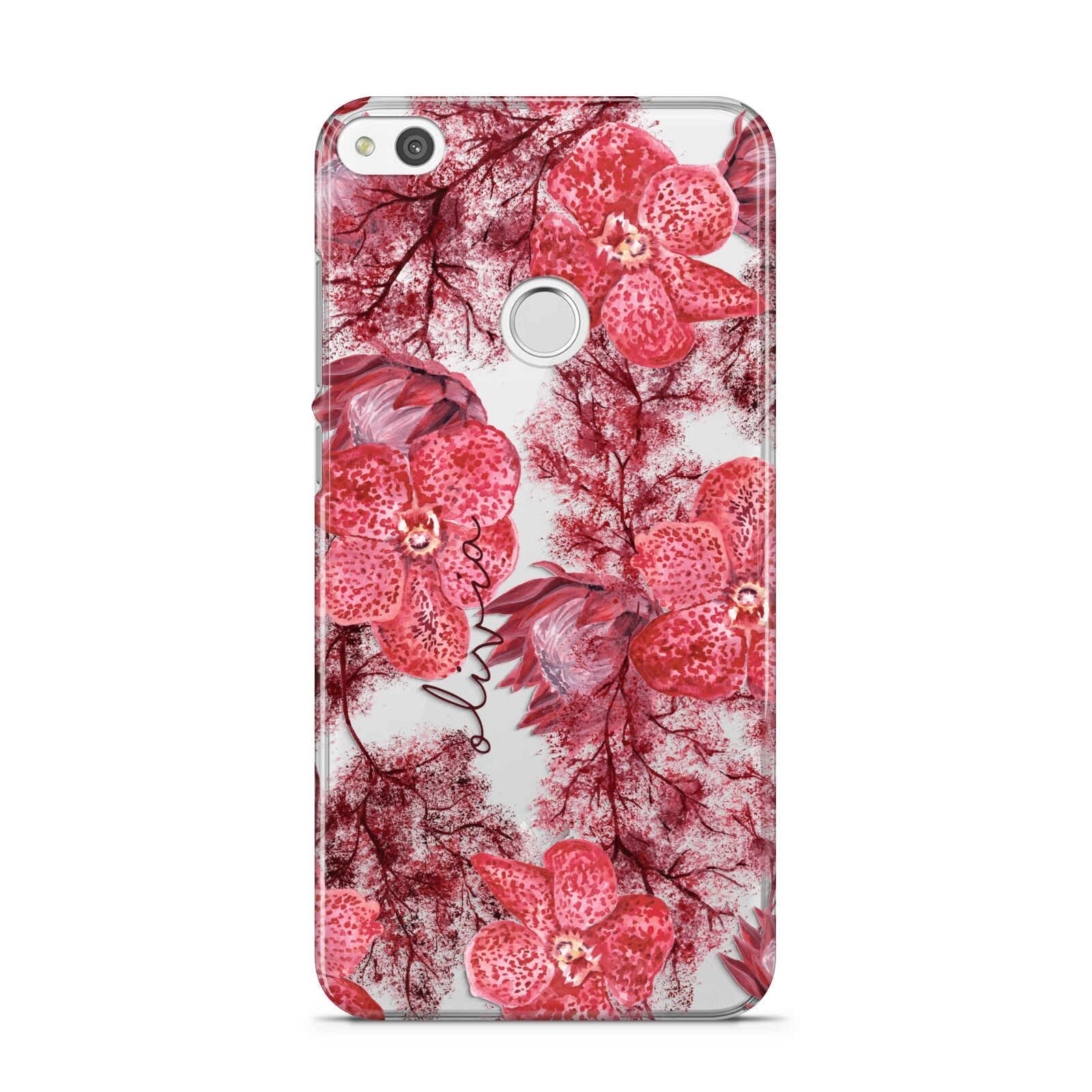 Personalised Pink and Red Floral Huawei P8 Lite Case