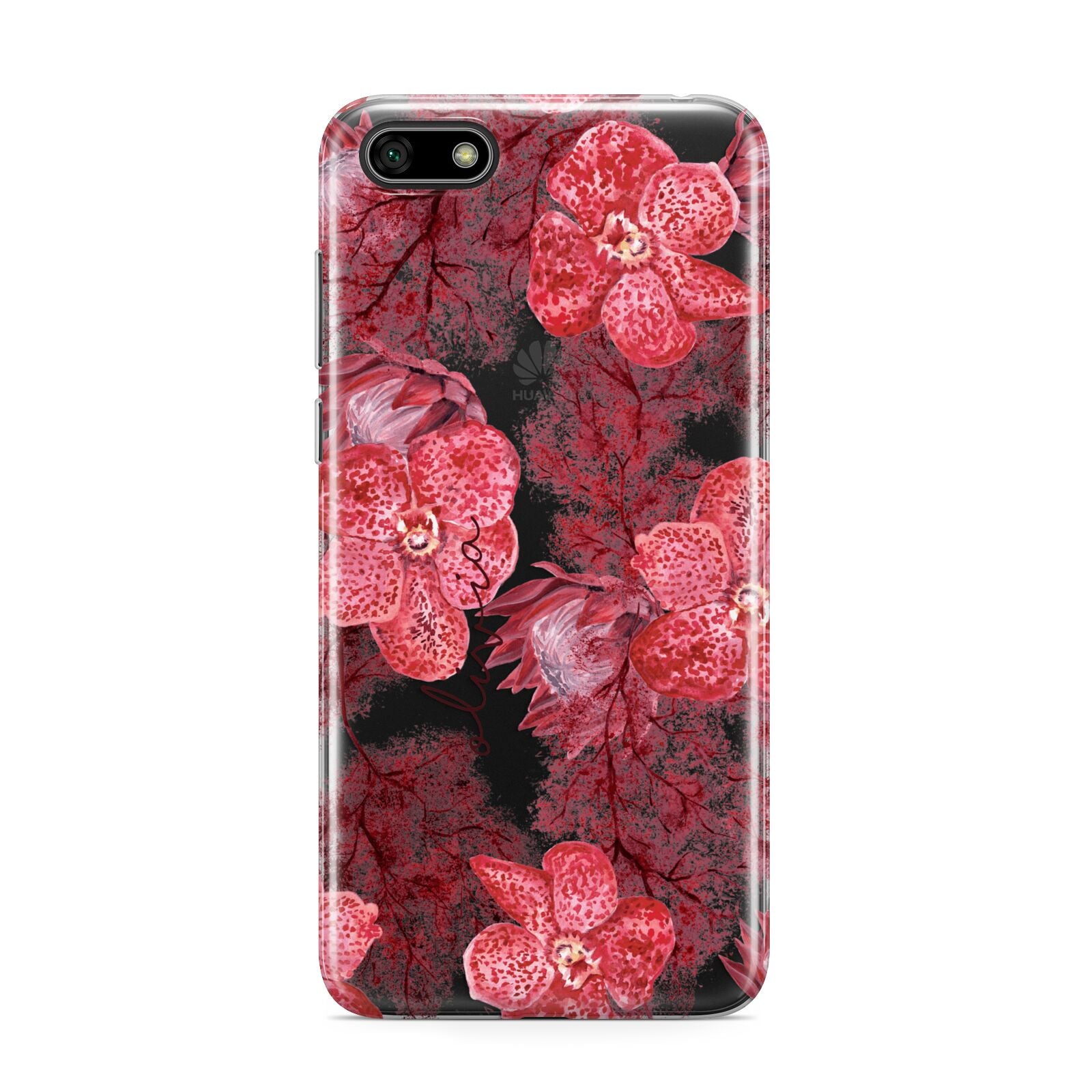 Personalised Pink and Red Floral Huawei Y5 Prime 2018 Phone Case