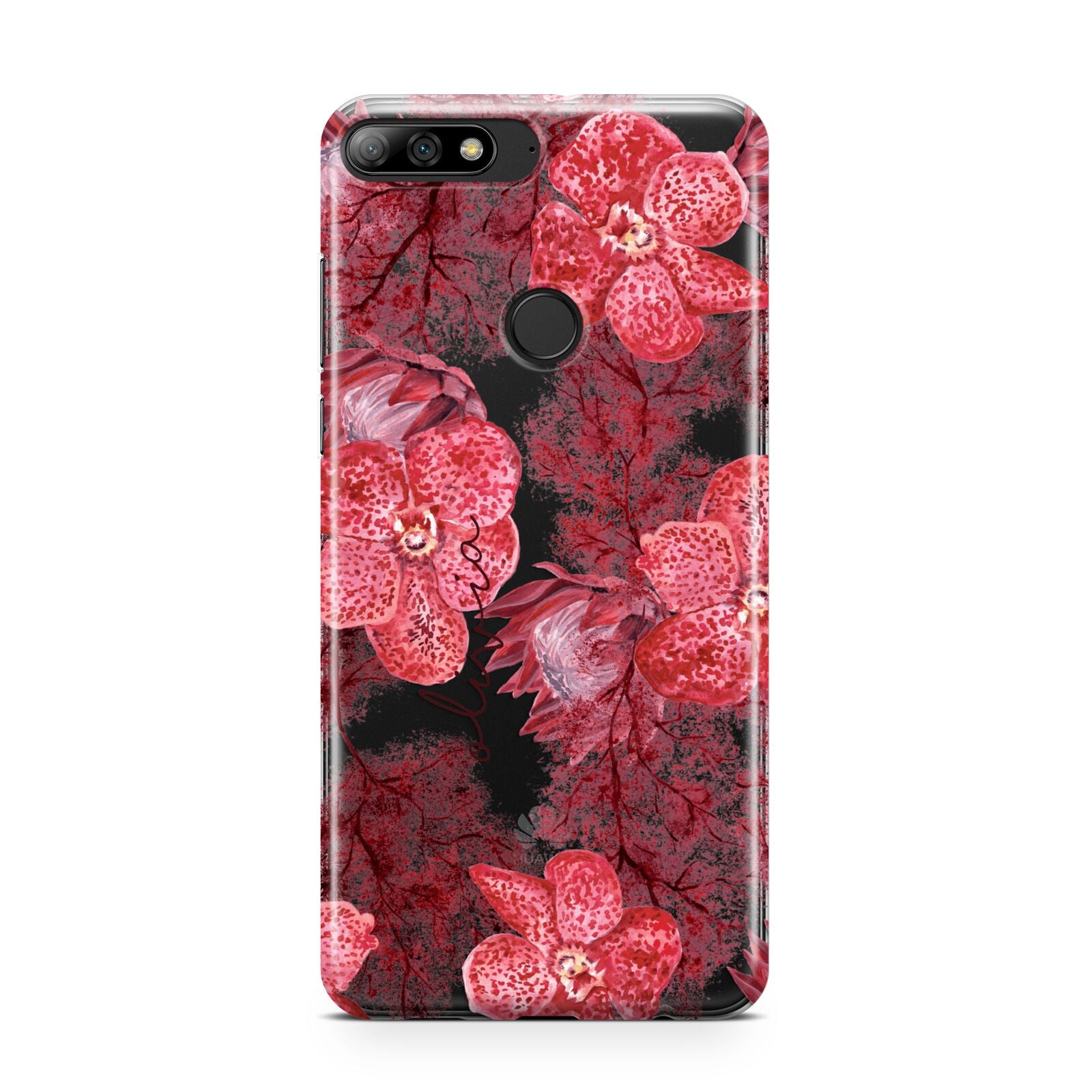 Personalised Pink and Red Floral Huawei Y7 2018