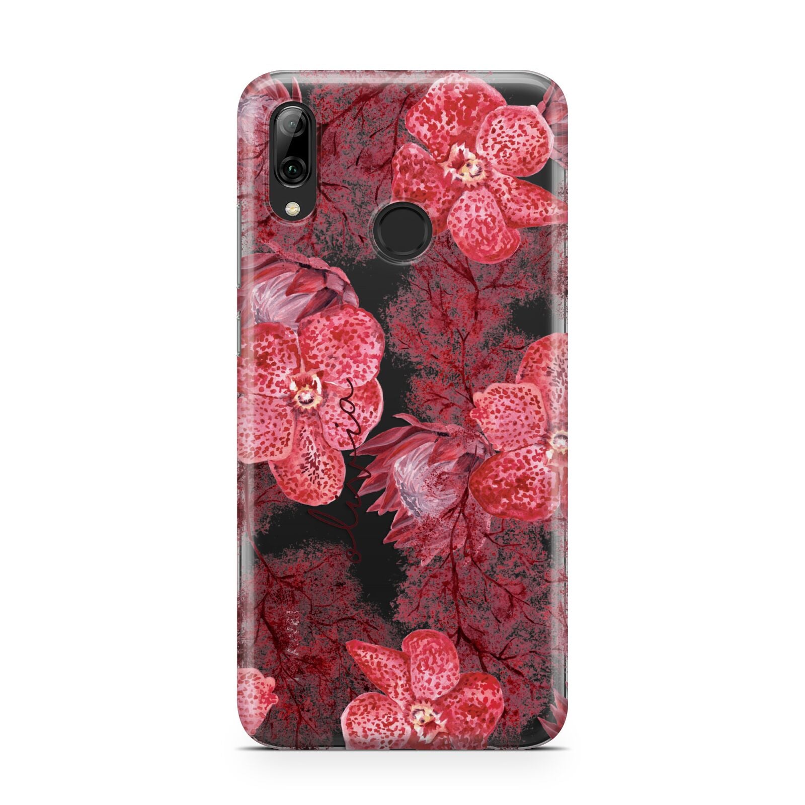 Personalised Pink and Red Floral Huawei Y7 2019