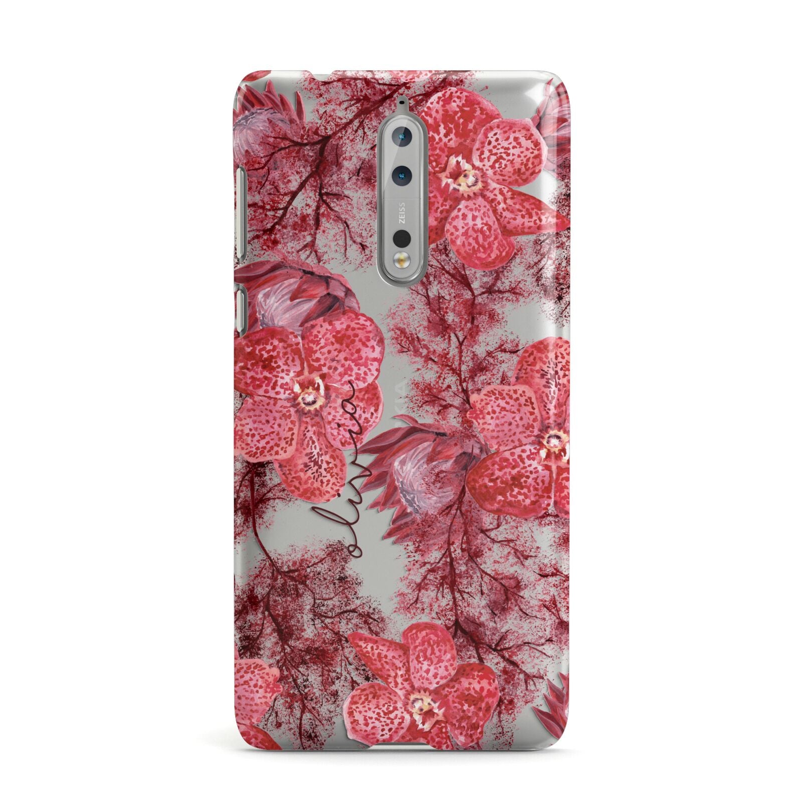 Personalised Pink and Red Floral Nokia Case