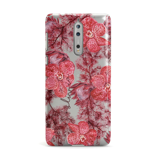 Personalised Pink and Red Floral Nokia Case