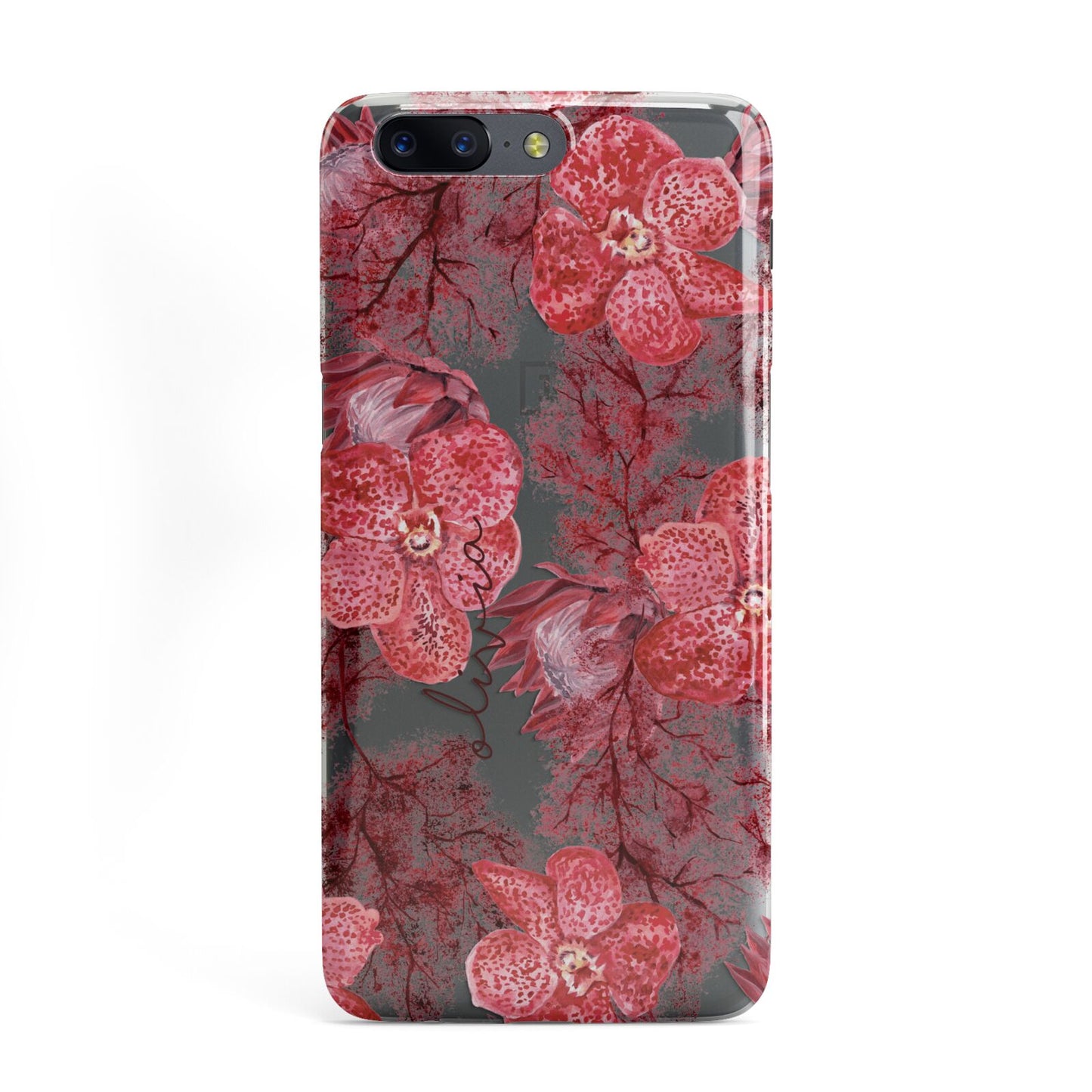 Personalised Pink and Red Floral OnePlus Case