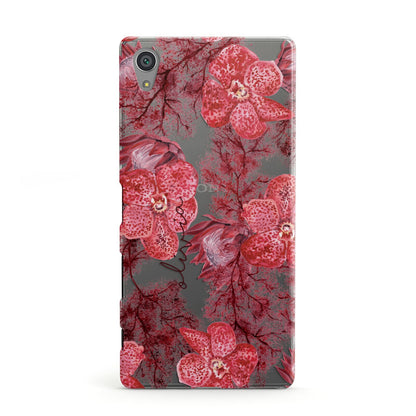 Personalised Pink and Red Floral Sony Xperia Case