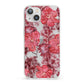 Personalised Pink and Red Floral iPhone 13 Clear Bumper Case