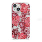 Personalised Pink and Red Floral iPhone 13 Mini Clear Bumper Case