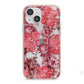 Personalised Pink and Red Floral iPhone 13 Mini TPU Impact Case with Pink Edges