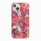 Personalised Pink and Red Floral iPhone 13 TPU Impact Case with Pink Edges