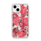 Personalised Pink and Red Floral iPhone 14 Clear Tough Case Starlight