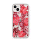 Personalised Pink and Red Floral iPhone 14 Plus Clear Tough Case Starlight