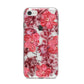 Personalised Pink and Red Floral iPhone 8 Bumper Case on Silver iPhone