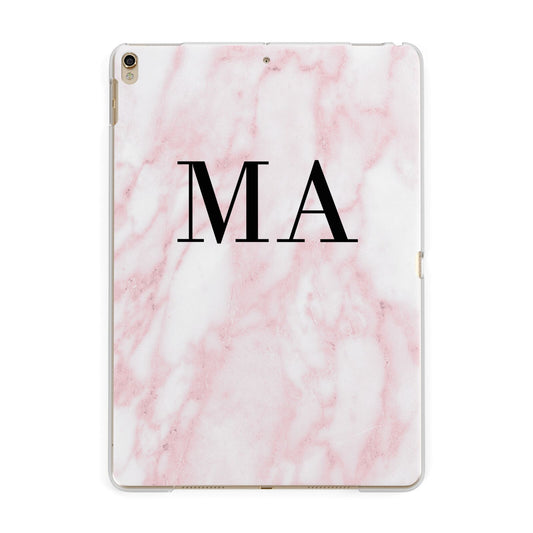 Personalised Pinky Marble Initials Apple iPad Gold Case