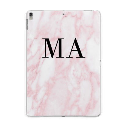 Personalised Pinky Marble Initials Apple iPad Silver Case