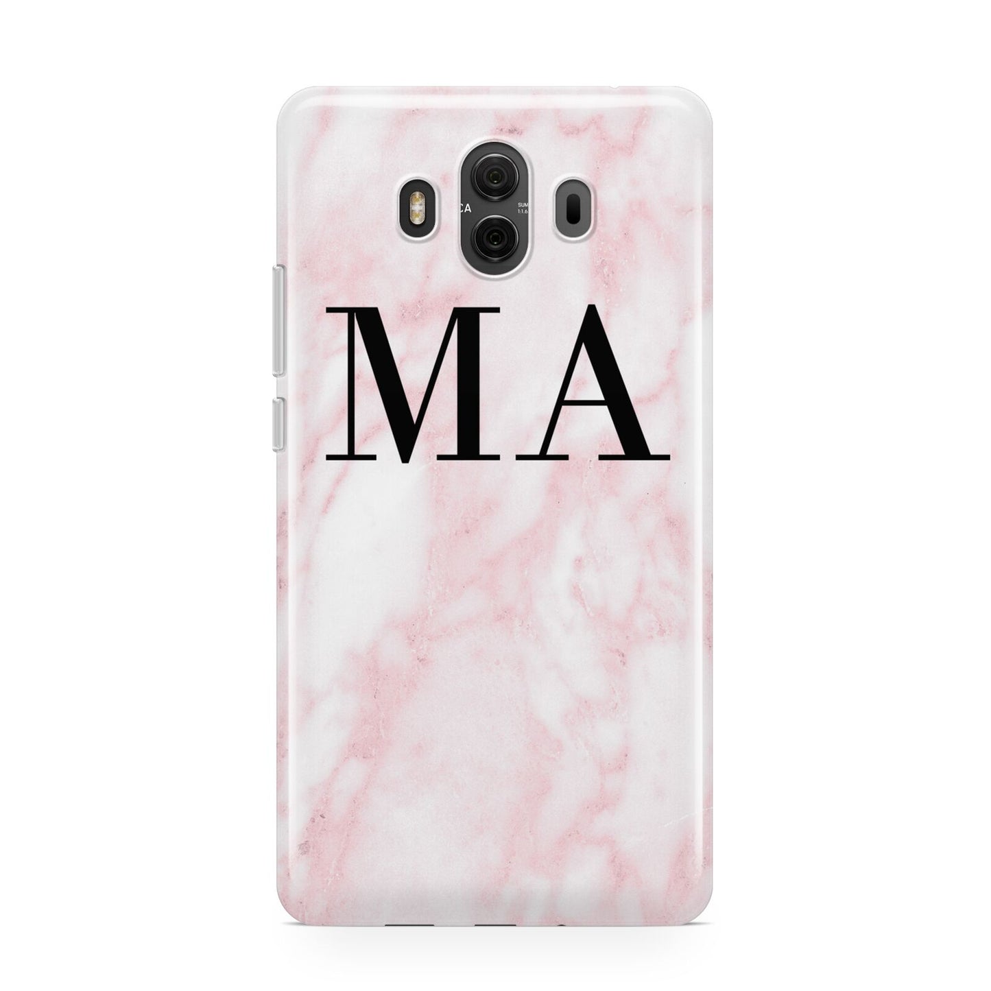 Personalised Pinky Marble Initials Huawei Mate 10 Protective Phone Case