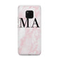 Personalised Pinky Marble Initials Huawei Mate 20 Pro Phone Case