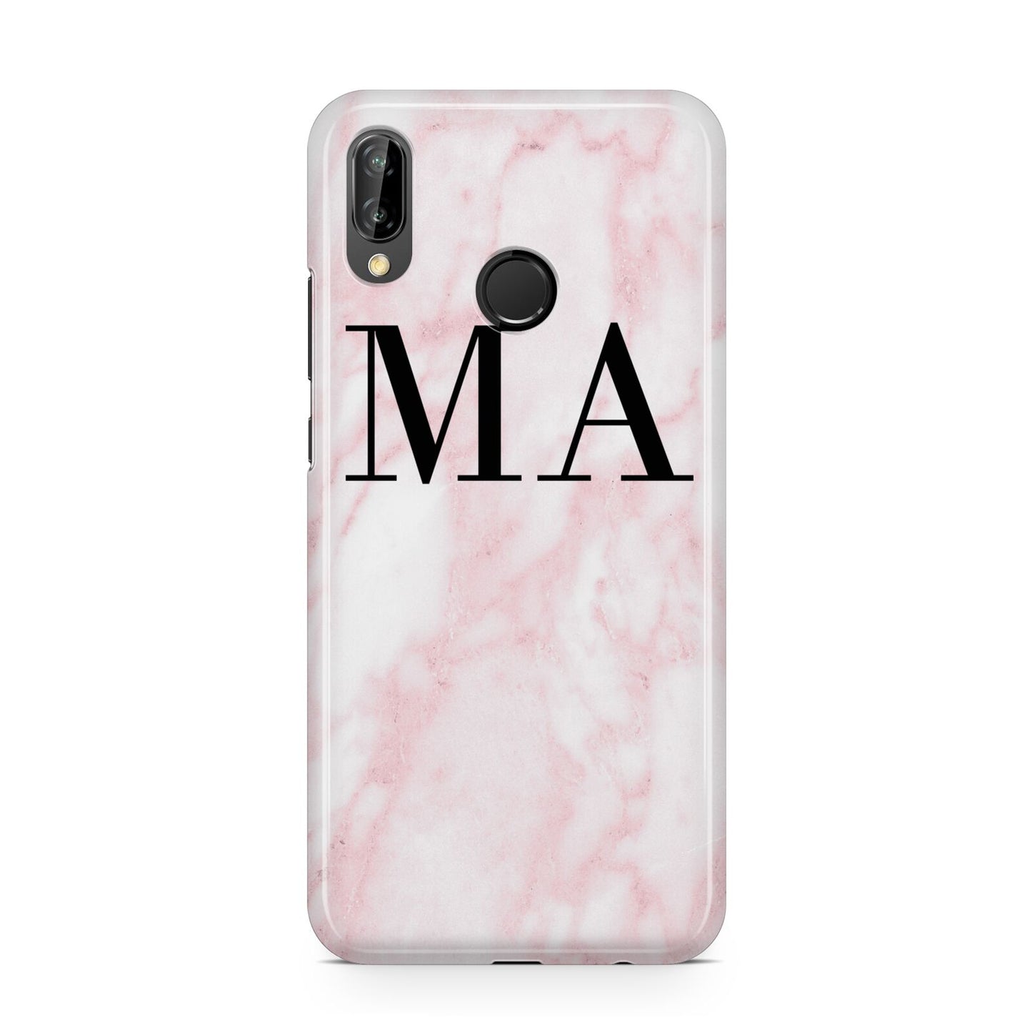 Personalised Pinky Marble Initials Huawei P20 Lite Phone Case