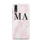 Personalised Pinky Marble Initials Huawei P20 Phone Case