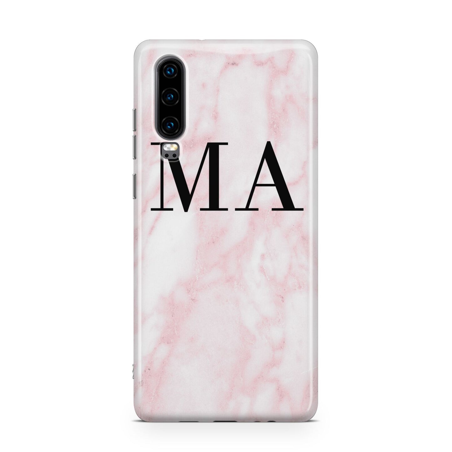 Personalised Pinky Marble Initials Huawei P30 Phone Case