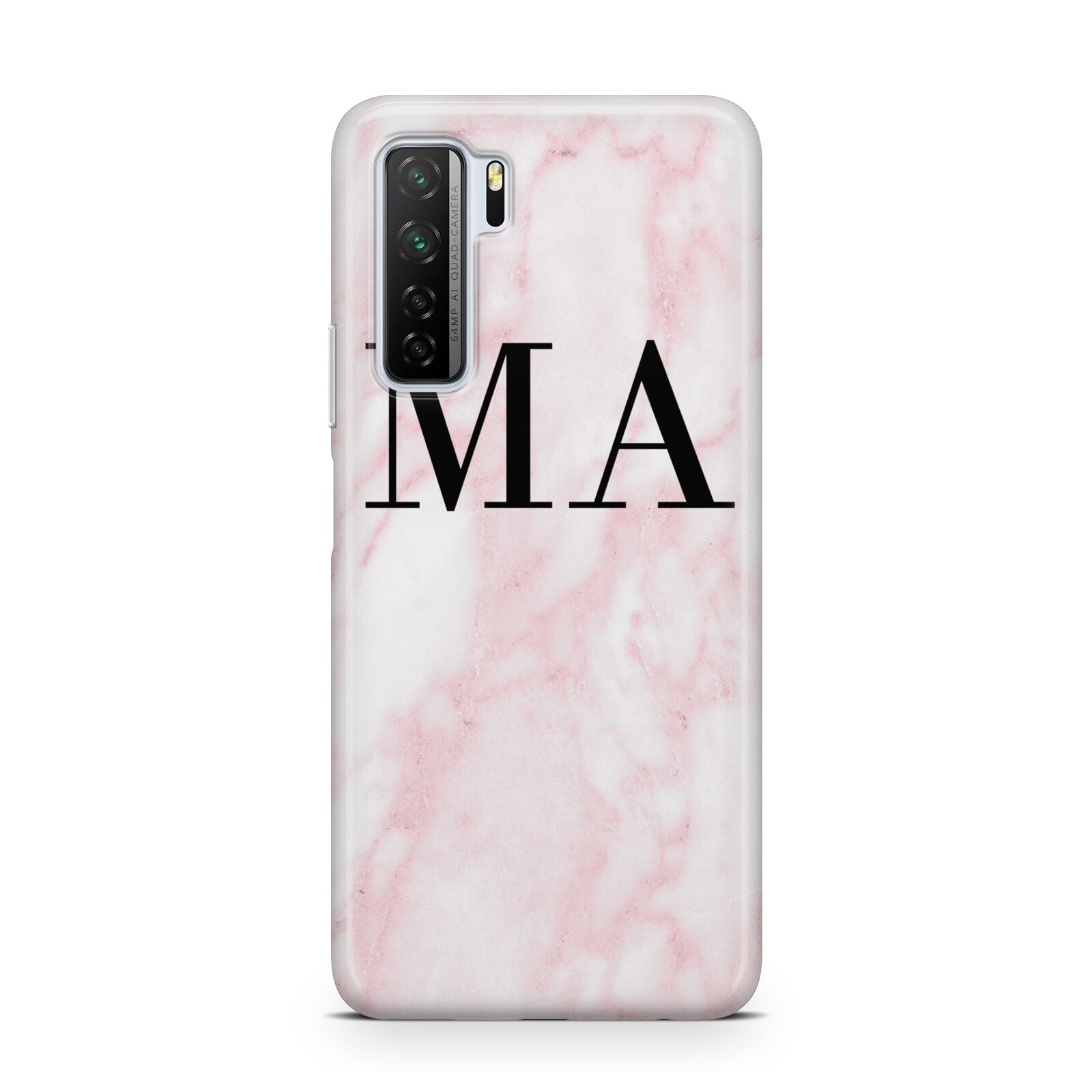 Personalised Pinky Marble Initials Huawei P40 Lite 5G Phone Case