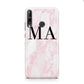 Personalised Pinky Marble Initials Huawei P40 Lite E Phone Case