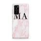 Personalised Pinky Marble Initials Huawei P40 Phone Case