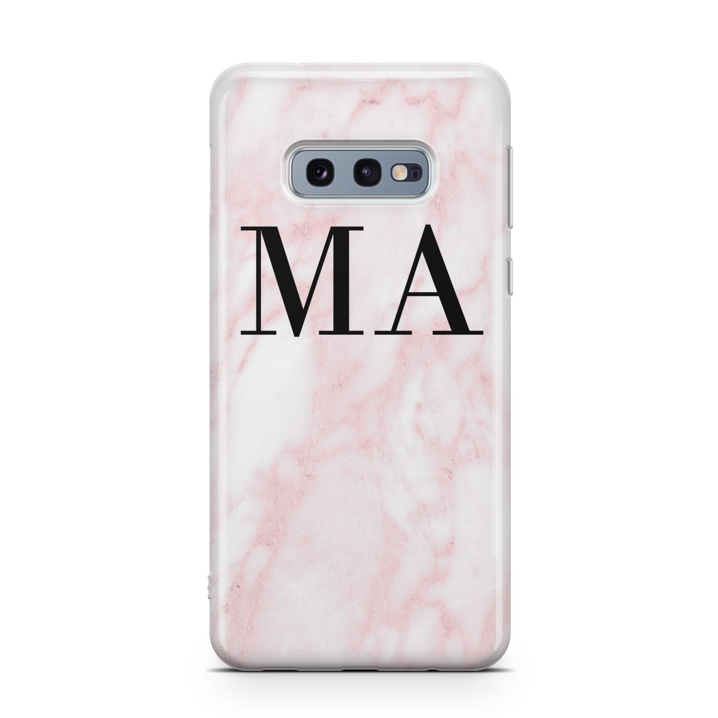 Personalised Pinky Marble Initials Samsung Galaxy S10E Case