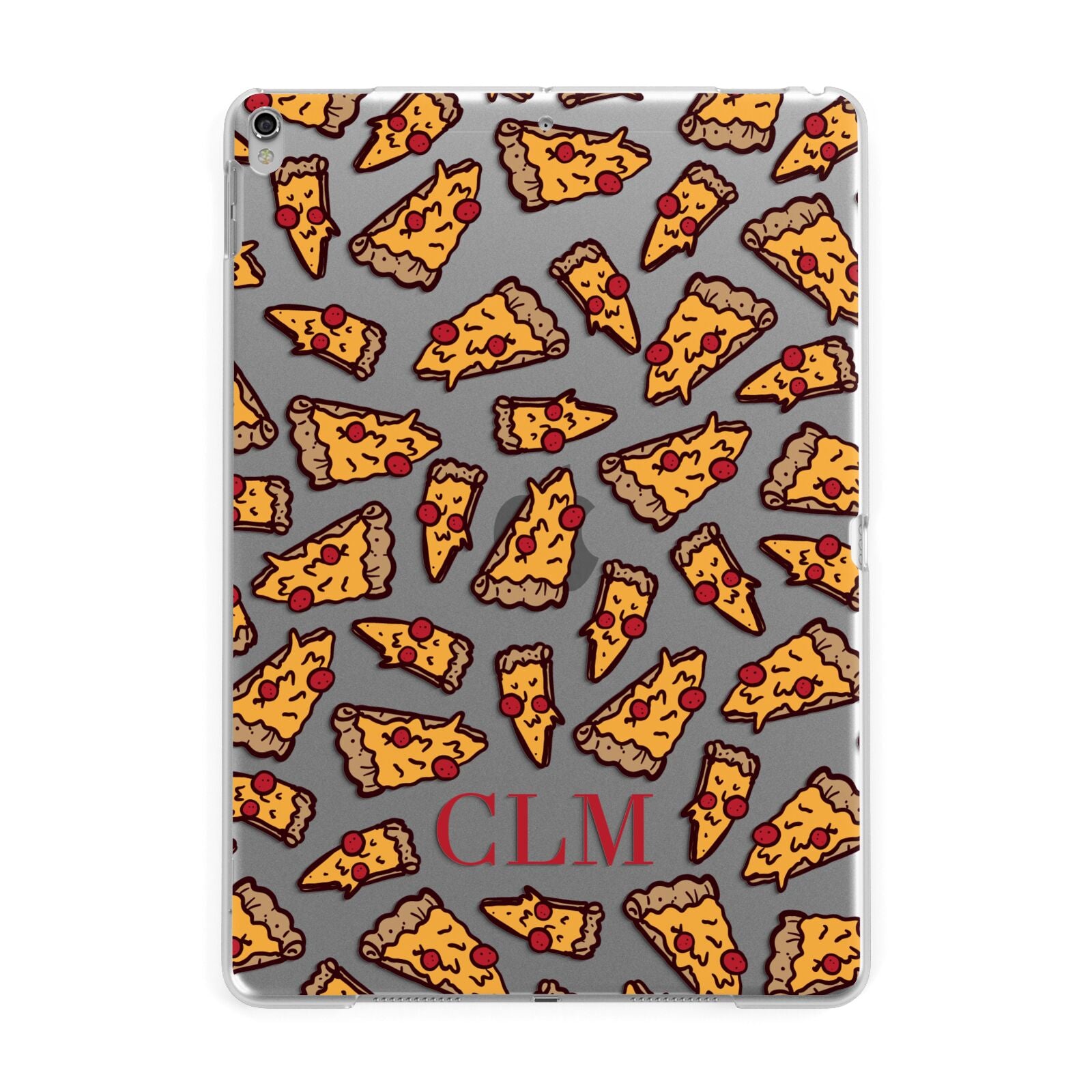 Personalised Pizza Initials Clear Apple iPad Silver Case