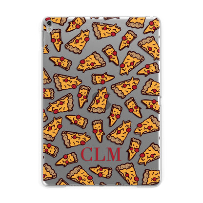 Personalised Pizza Initials Clear Apple iPad Silver Case