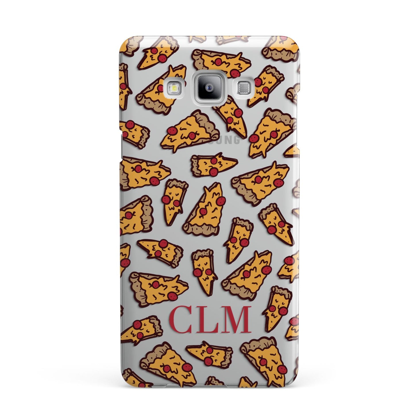 Personalised Pizza Initials Clear Samsung Galaxy A7 2015 Case