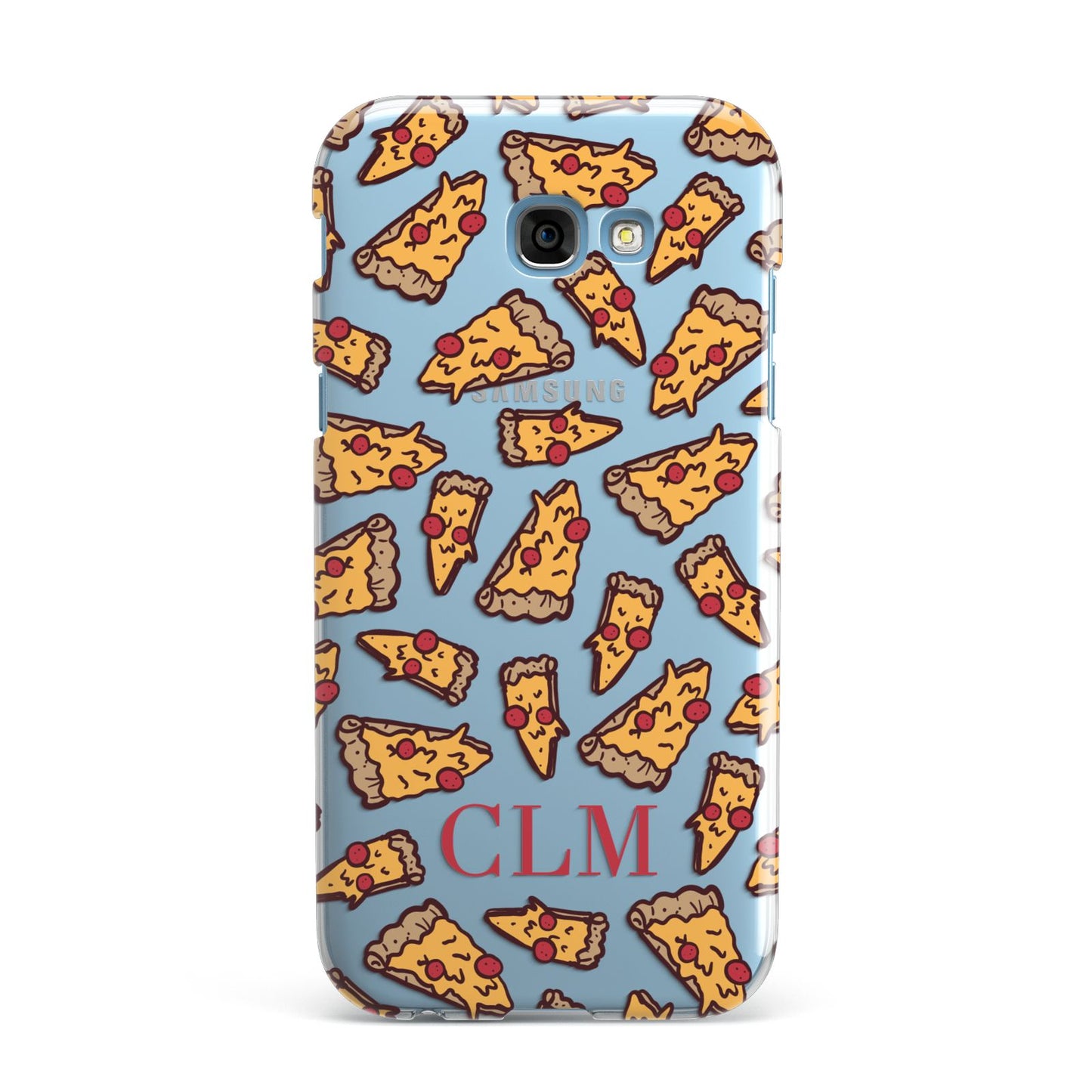 Personalised Pizza Initials Clear Samsung Galaxy A7 2017 Case