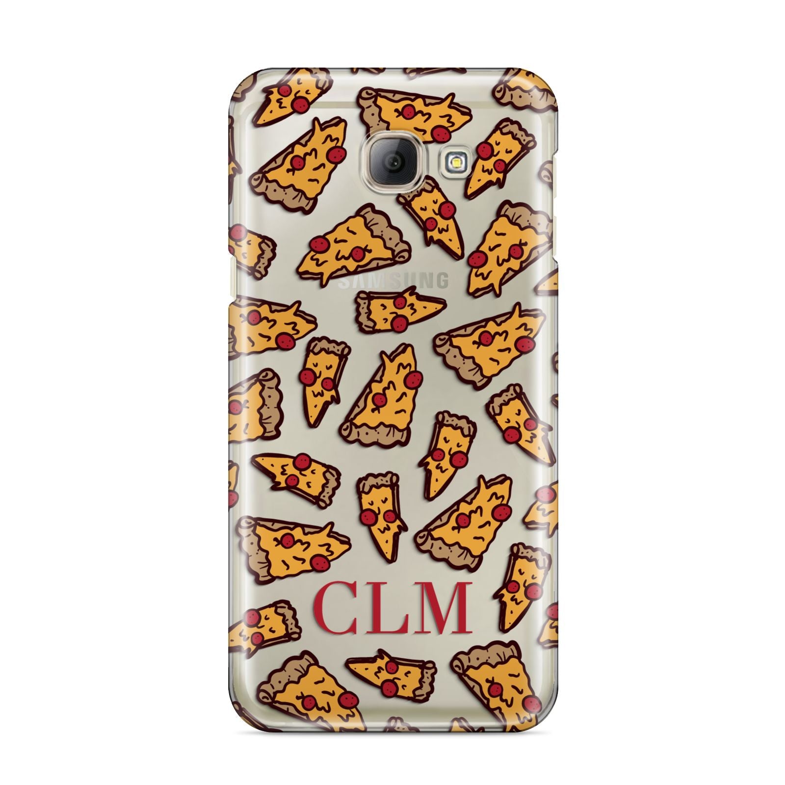 Personalised Pizza Initials Clear Samsung Galaxy A8 2016 Case