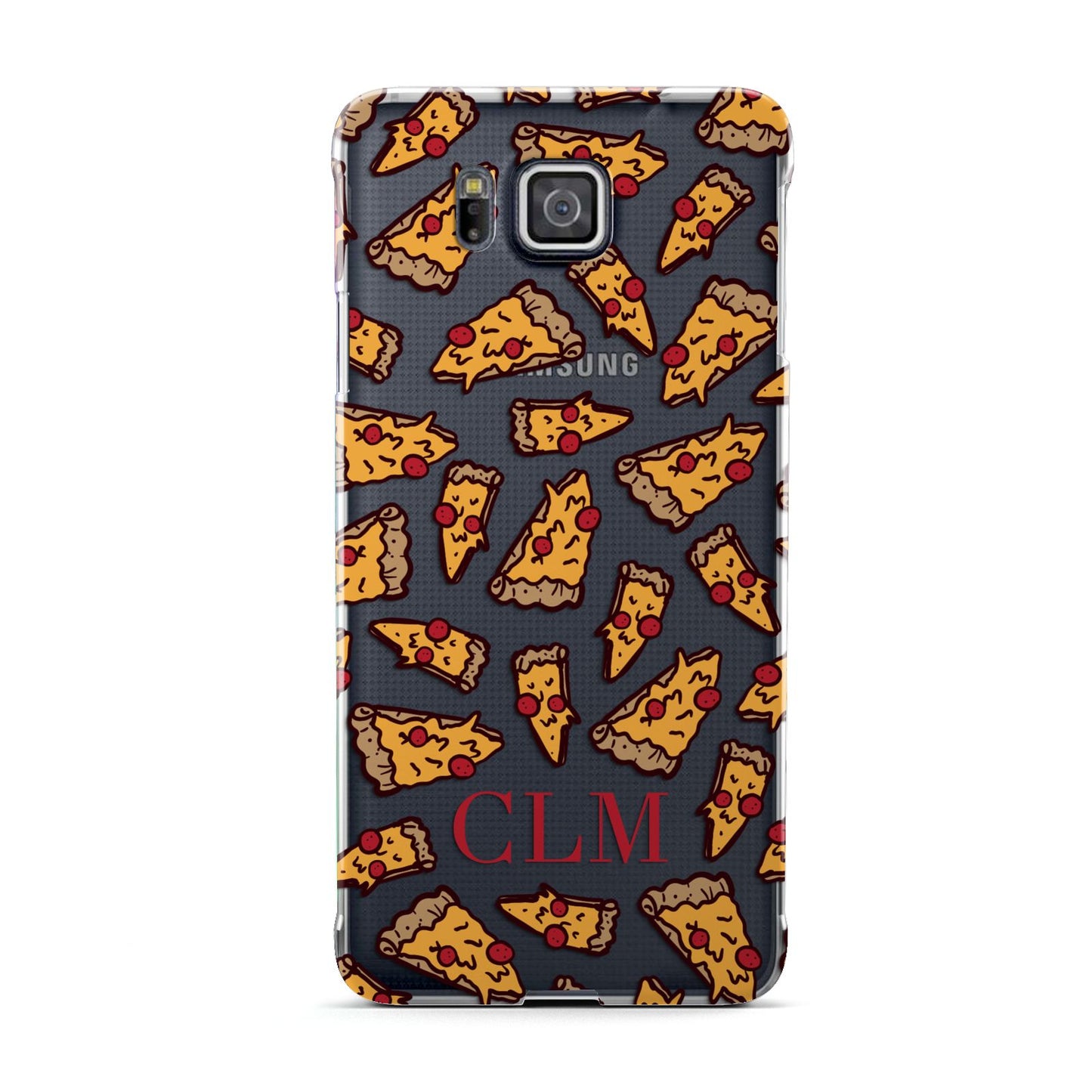 Personalised Pizza Initials Clear Samsung Galaxy Alpha Case