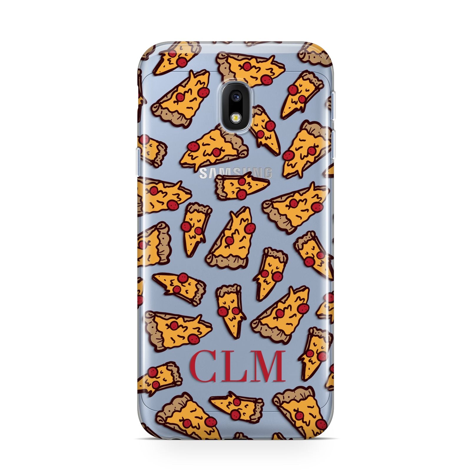 Personalised Pizza Initials Clear Samsung Galaxy J3 2017 Case